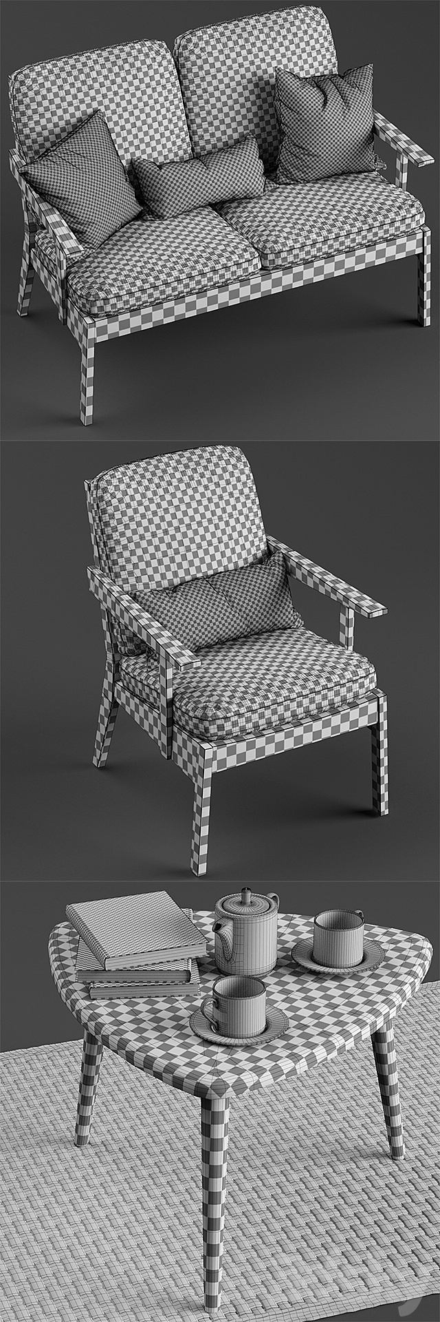 Stolab Oxford chair and sofa. Yngve table 3DSMax File - thumbnail 3