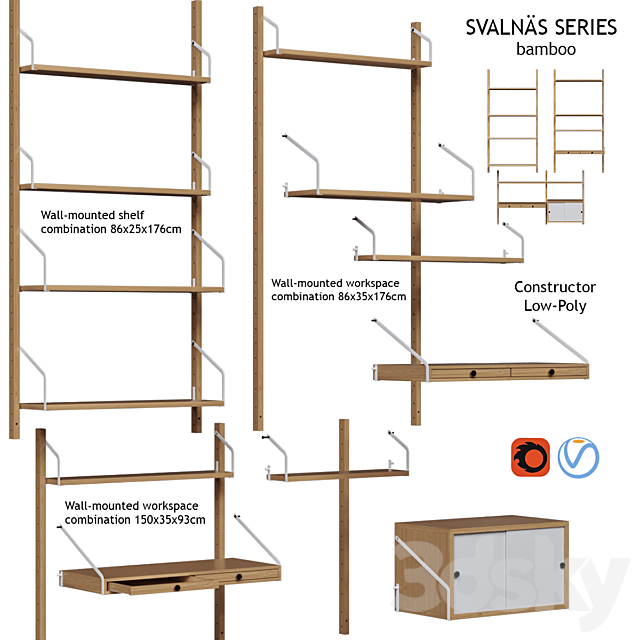 Svalnas Ikea type 3 system and furniture designer vol. 1 3DSMax File - thumbnail 2