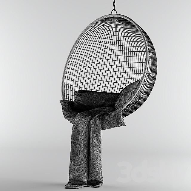 Swing hanging chair 3DS Max Model - thumbnail 3