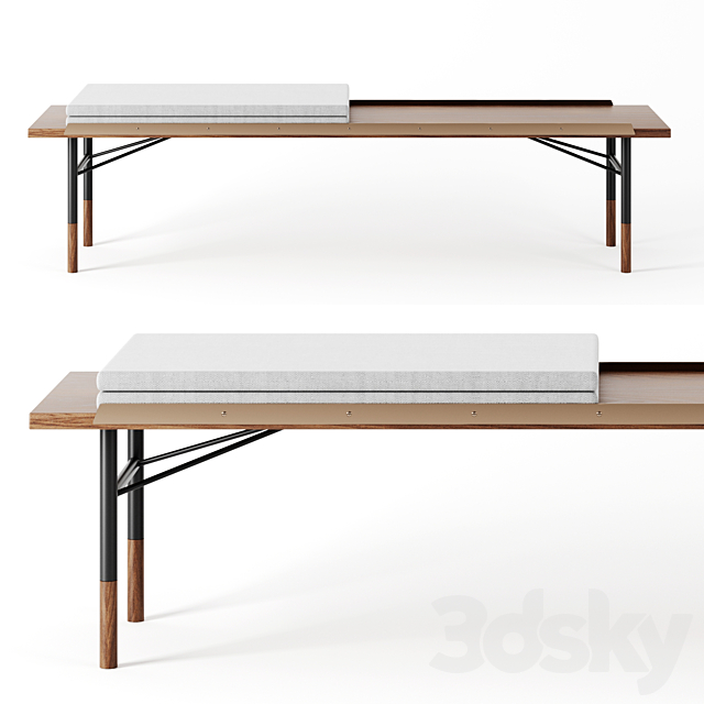 Table bench by Finn Juhl 3DSMax File - thumbnail 1