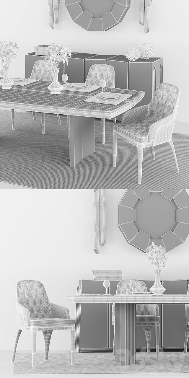 Table + Chair Set_2 by LUXXU 3DSMax File - thumbnail 3