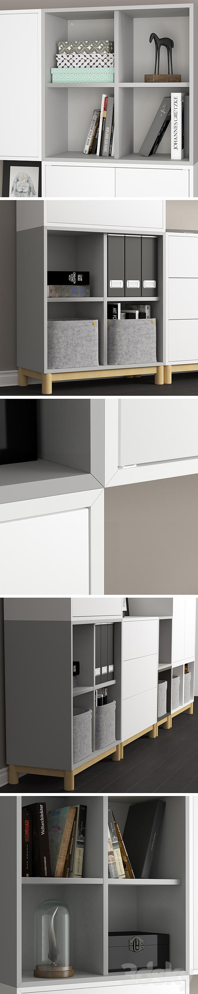 The combination of cabinets with legs  Eket. 3DSMax File - thumbnail 2