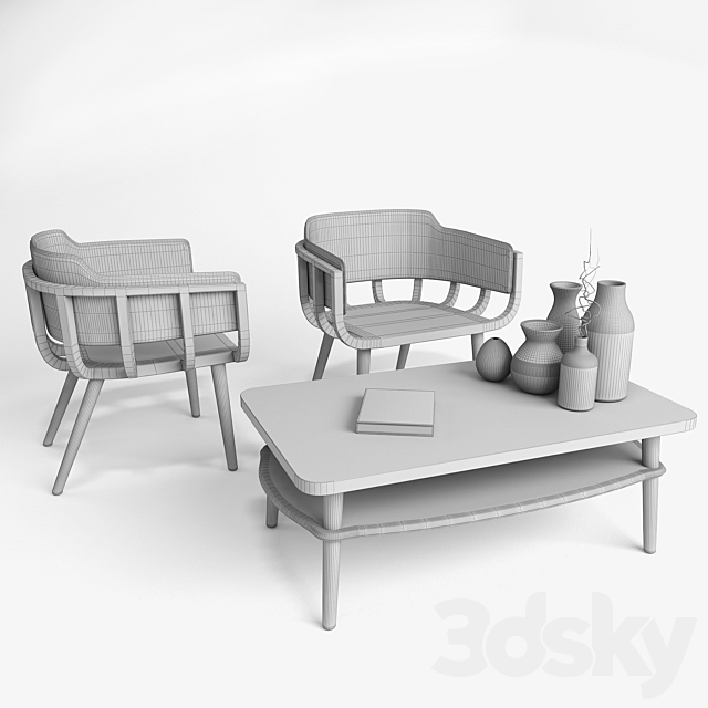 The Frame armchair 3DSMax File - thumbnail 2