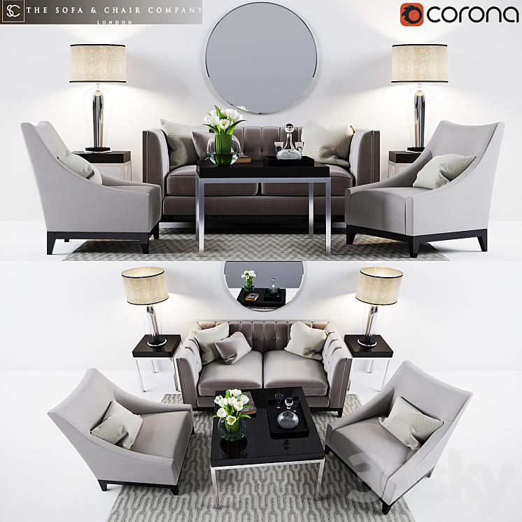 The Sofa & Chair Company Set 3DS Max - thumbnail 1