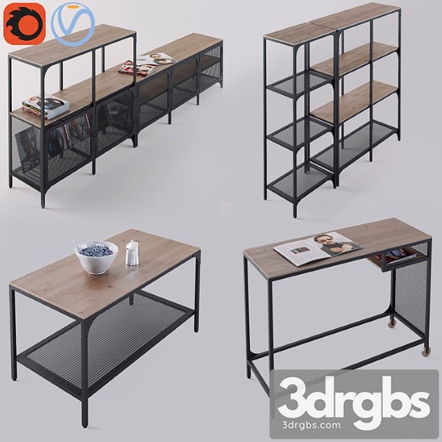 The whole furniture series ikea fjellbo 2 3dsmax Download - thumbnail 1