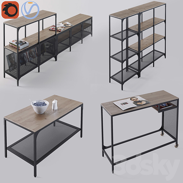 The whole furniture series Ikea Fjellbo 3DSMax File - thumbnail 1