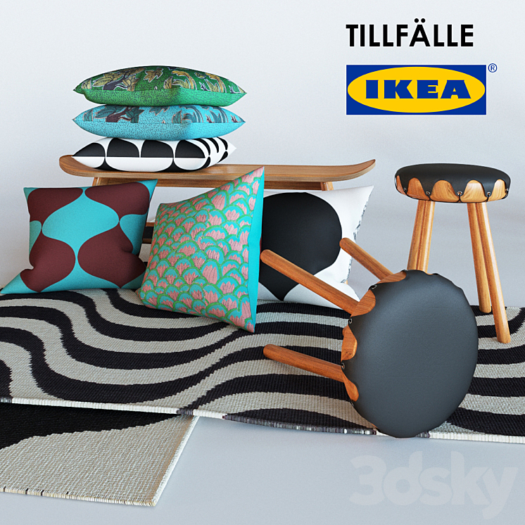 Tillfalle Textiles & Stools 3DS Max - thumbnail 1