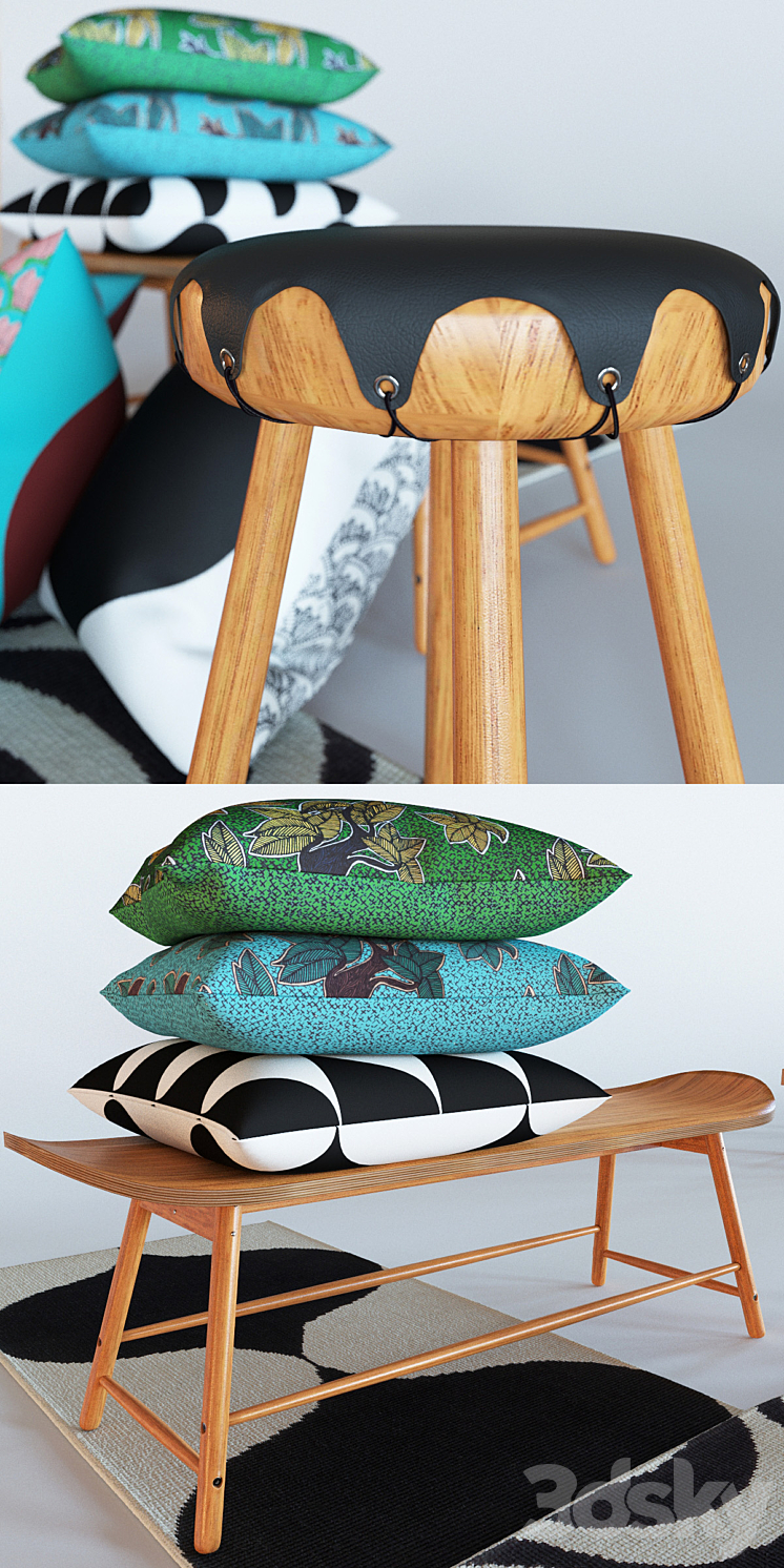 Tillfalle Textiles & Stools 3DS Max - thumbnail 2