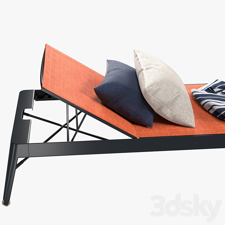 Tolix Azur Sun Lounger + Side Table 3DS Max - thumbnail 2