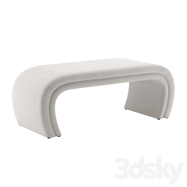 TOV Kenya Light Gray Velvet Bench 3DSMax File - thumbnail 1