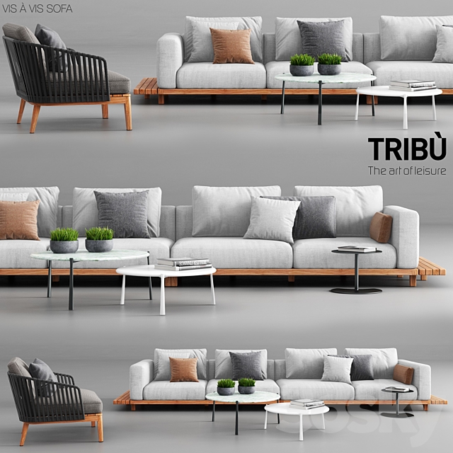 Tribu Vis a Vis Sofa and Mood Club Chair 3DSMax File - thumbnail 1