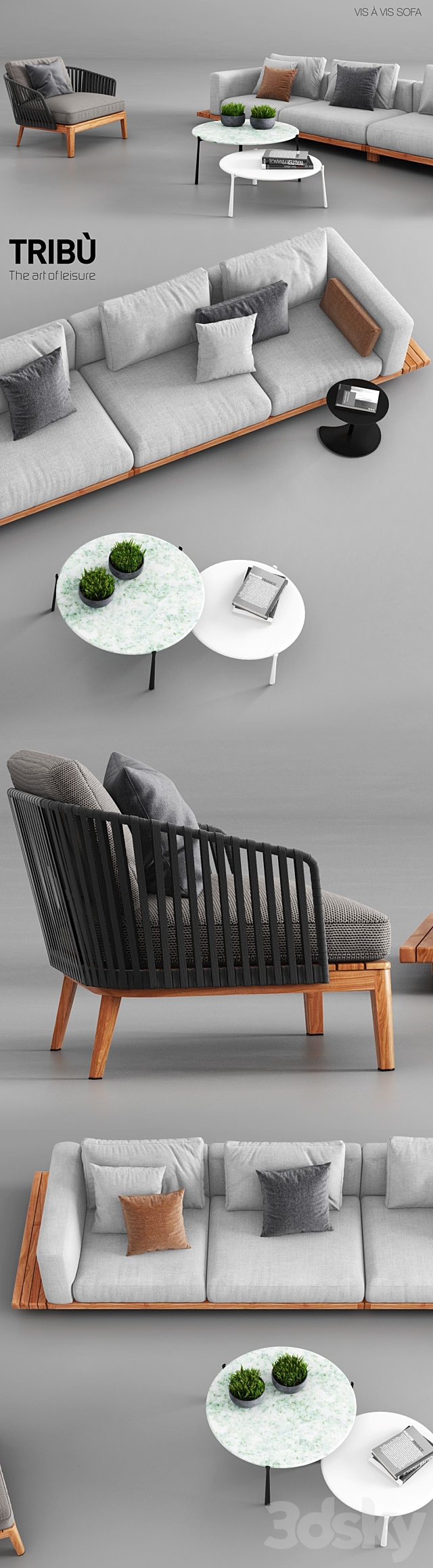 Tribu Vis a Vis Sofa and Mood Club Chair 3DSMax File - thumbnail 2