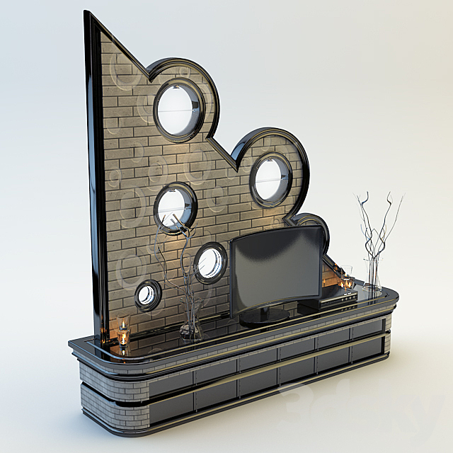 tv stand 3DS Max Model - thumbnail 2