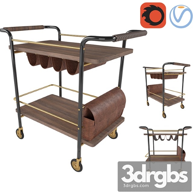 Valet bar cart 2 3dsmax Download - thumbnail 1