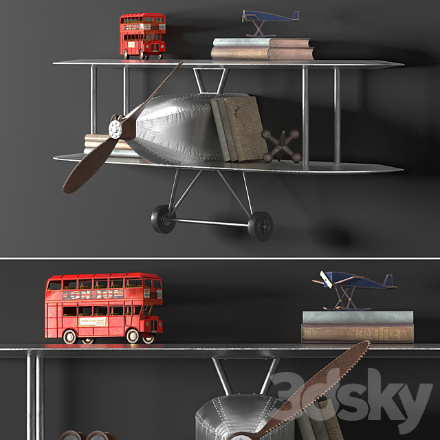 VINTAGE AIRPLANE METAL SHELF 3DSMax File - thumbnail 1