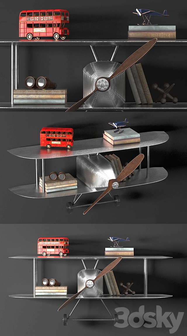 VINTAGE AIRPLANE METAL SHELF 3DSMax File - thumbnail 2