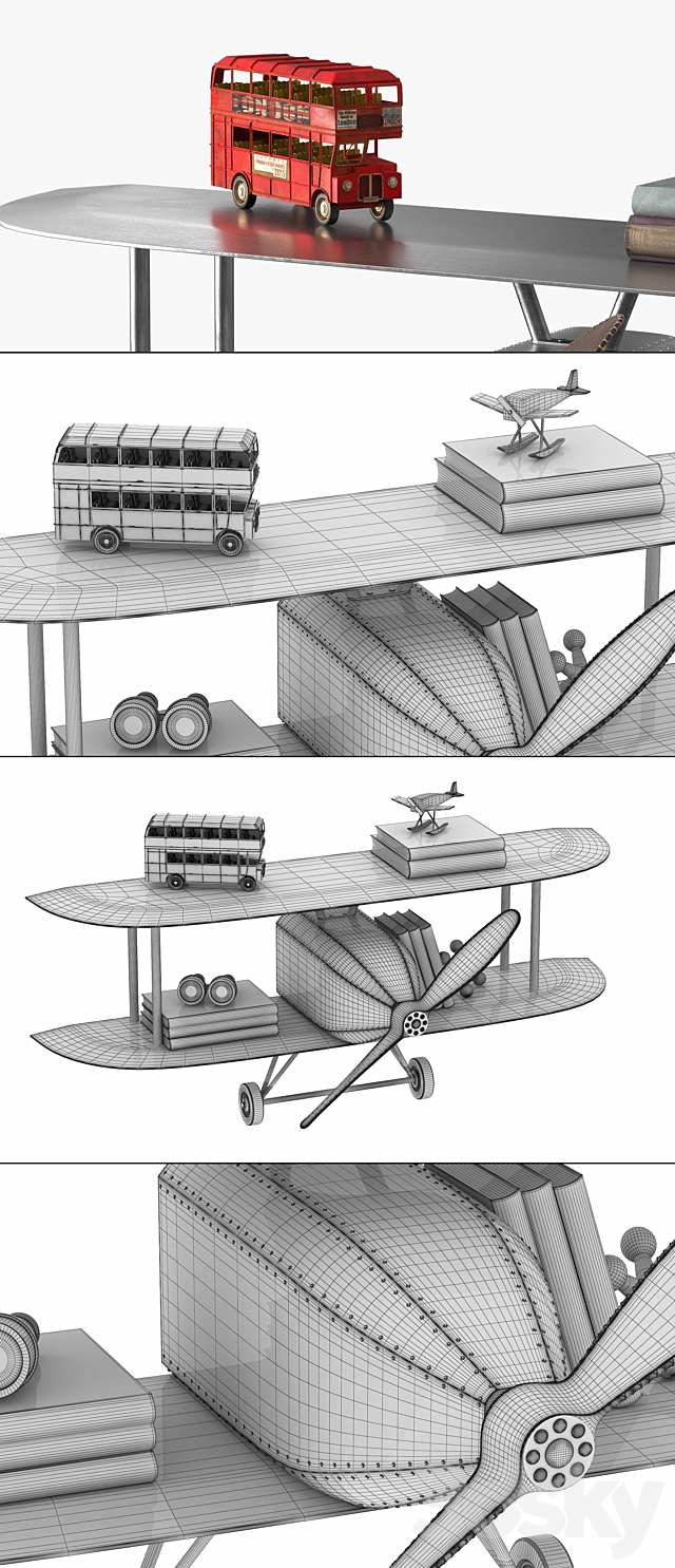 VINTAGE AIRPLANE METAL SHELF 3DSMax File - thumbnail 3