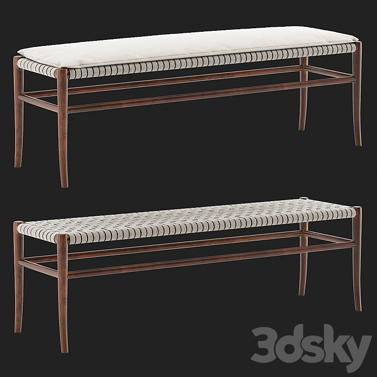 Vintage Folding Rope Bench 3DS Max - thumbnail 1