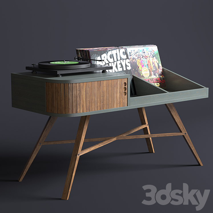 Vinyl table 3DS Max - thumbnail 1