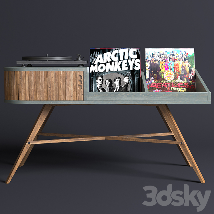 Vinyl table 3DS Max - thumbnail 2