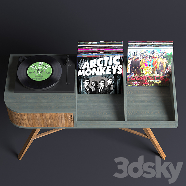 Vinyl table 3DSMax File - thumbnail 3