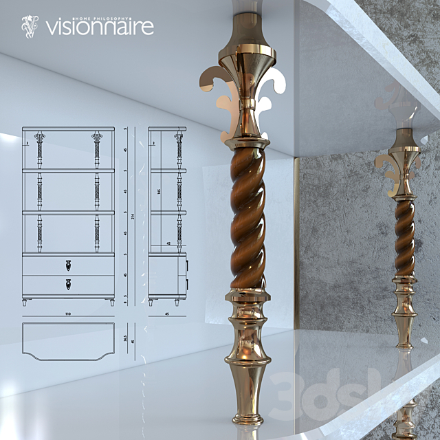 Visionnaire Princeton Bookshelf 3DSMax File - thumbnail 2