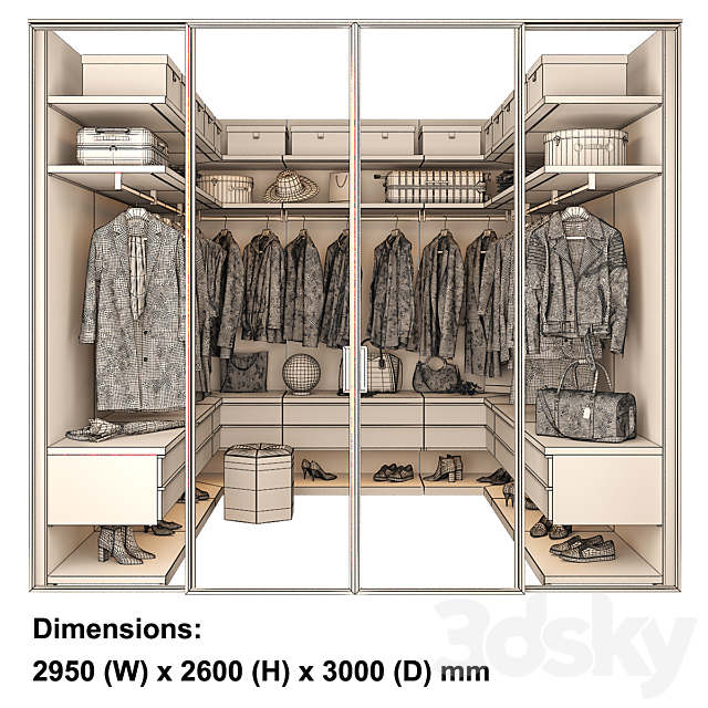 Walk-in Closet 98 part 2 3DS Max Model - thumbnail 5