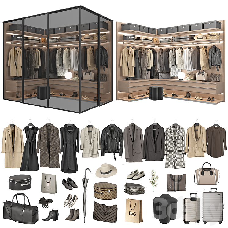 Walk-in Closet 98 part 7 3DS Max Model - thumbnail 1