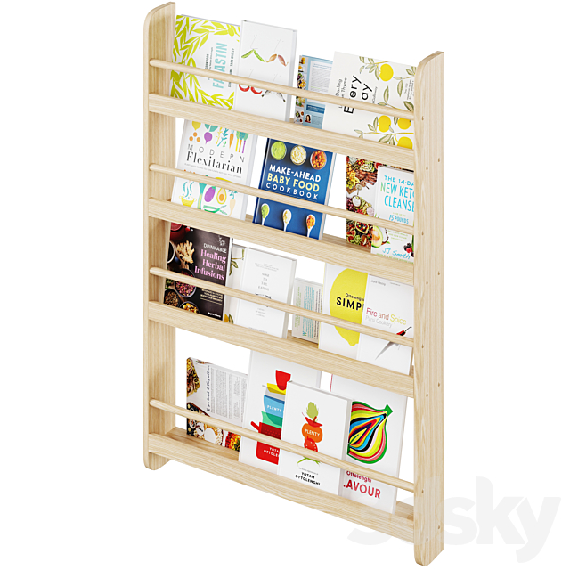 Wall mounted cookbook shelf by Minime 3DSMax File - thumbnail 5