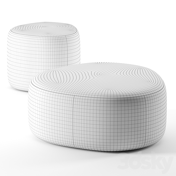 Wallis ottoman by Grazia & Co 3DS Max - thumbnail 2