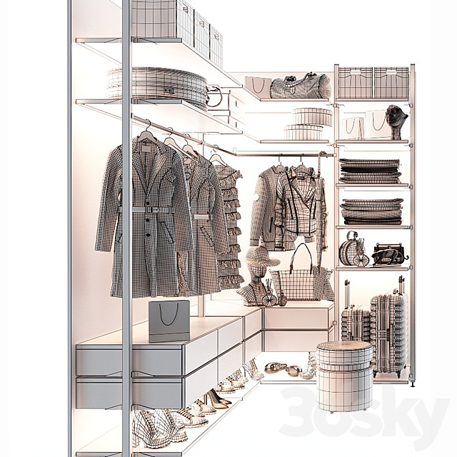 Wardrobe unit in the bedroom_4 3DSMax File - thumbnail 4