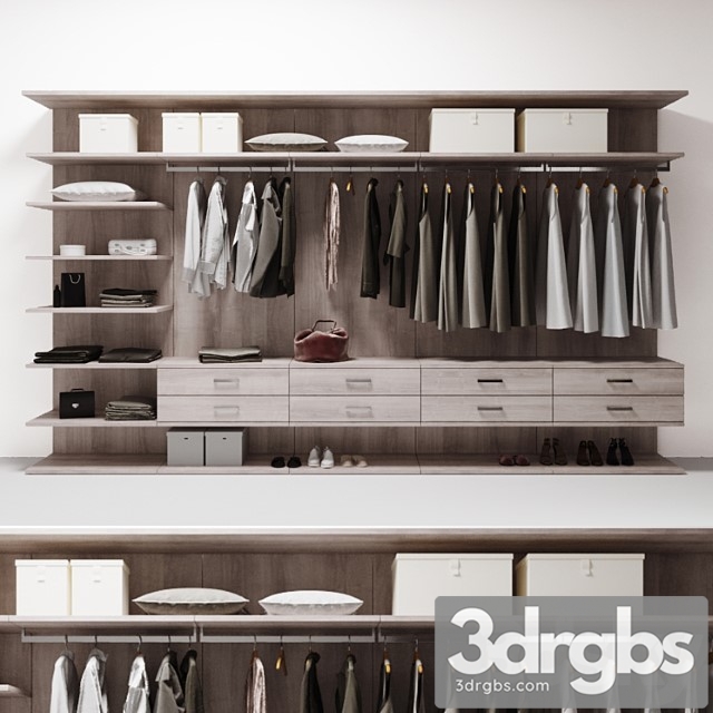 Wardrobe with clothes 2 3dsmax Download - thumbnail 1