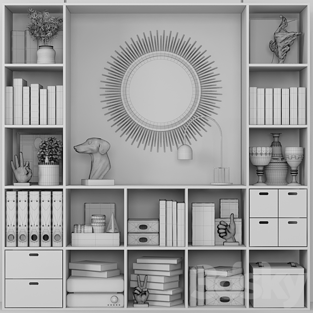 Wardrobe with decor 5 3DSMax File - thumbnail 2