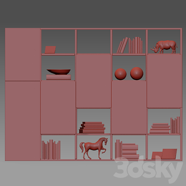 Wardrobe with decorative set_5 3DS Max Model - thumbnail 2