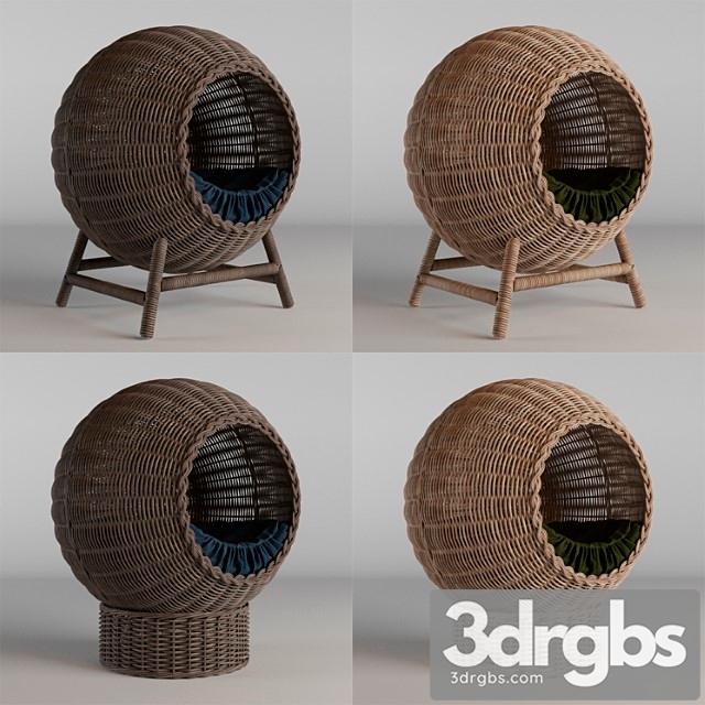 Wicker baskets for pets 2 3dsmax Download - thumbnail 1