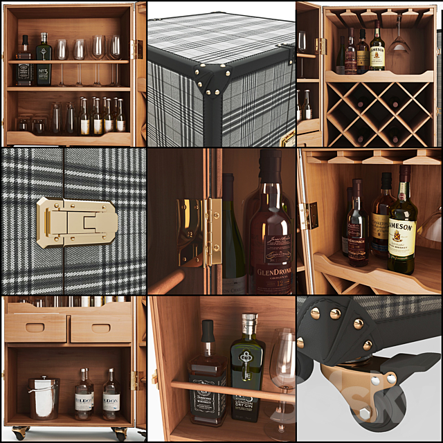 Wine Cabinet Martini Bianco 3DSMax File - thumbnail 2