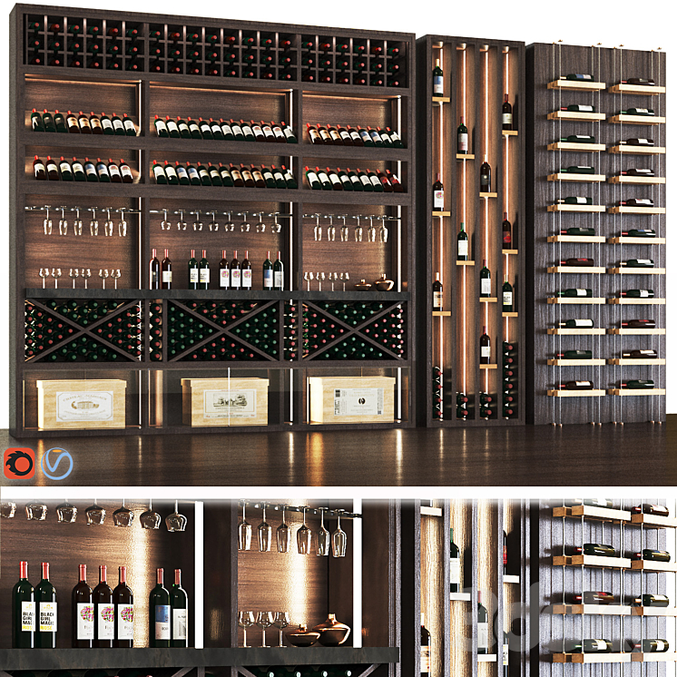 Wine cellar 3DS Max Model - thumbnail 1