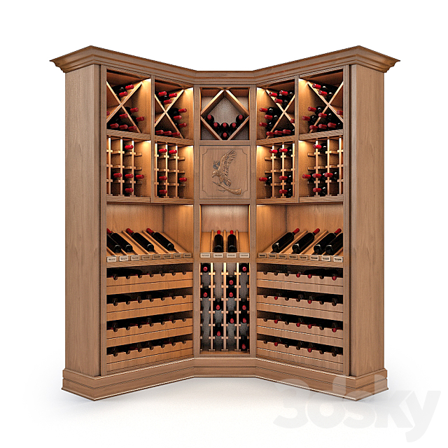 Wine rack Store Wine CORNER 233 3DSMax File - thumbnail 1