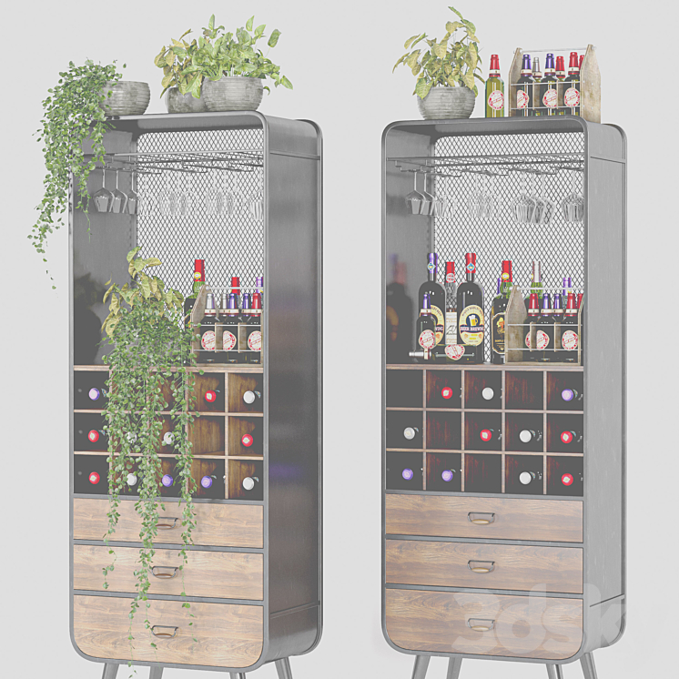 wine_shelf_n1 3DS Max Model - thumbnail 2