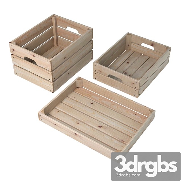 Wooden boxes (3 pcs.) 2 3dsmax Download - thumbnail 1