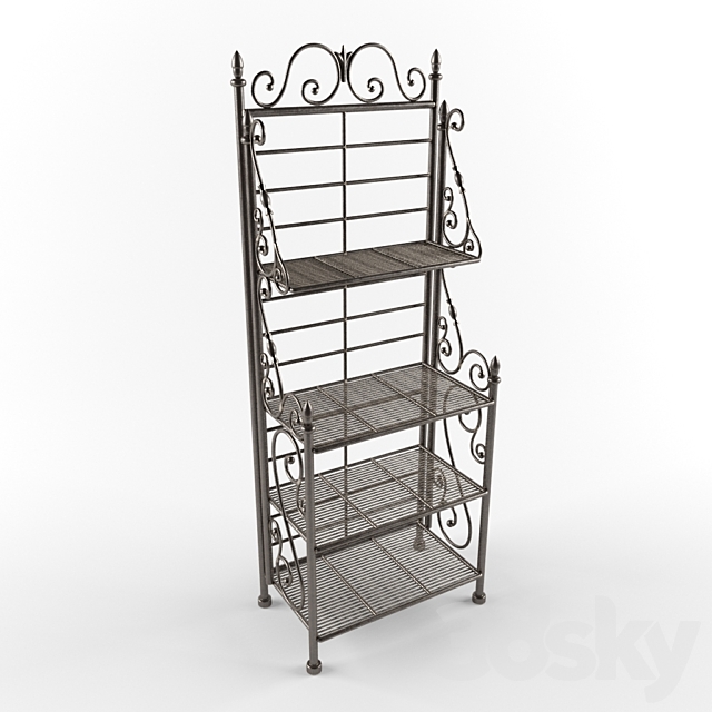 Wrought iron shelves for flowers 3DSMax File - thumbnail 1