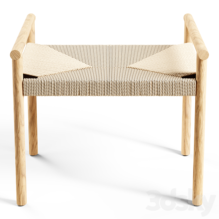 Zara Home – The braided bench – Small 3DS Max - thumbnail 1