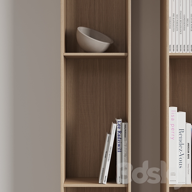 096 Wall rack shelves 03 neutral & minimal wood 01 3DSMax File - thumbnail 3