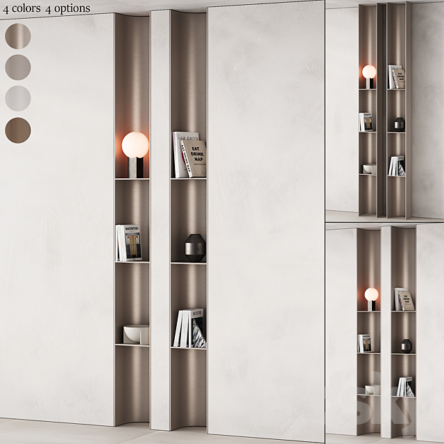 416 bookcase and rack 09 halfround semicircle arc modular shelfs 02 3ds Max - thumbnail 1