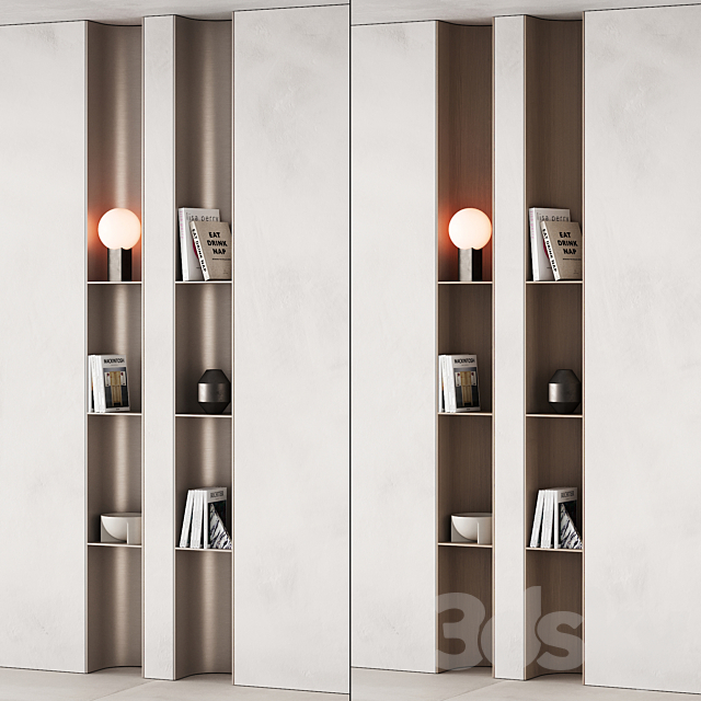 416 bookcase and rack 09 halfround semicircle arc modular shelfs 02 3ds Max - thumbnail 3