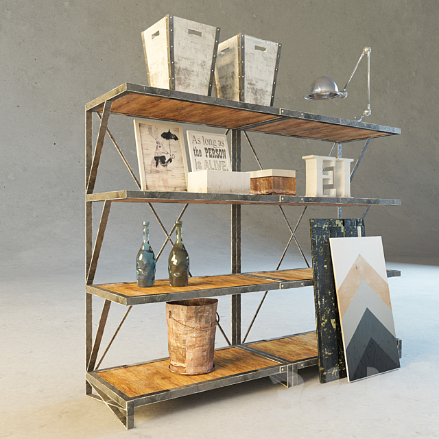 Antique style bookcase Industry 3DSMax File - thumbnail 2