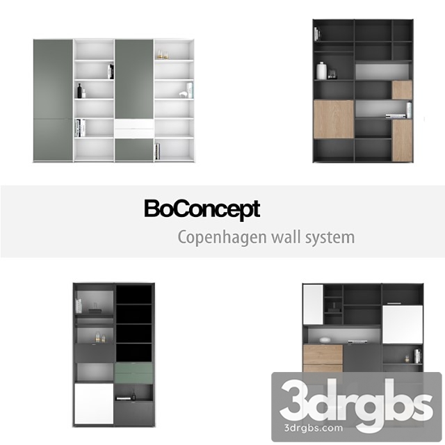 Boconcept Copenhagen Wall System Set 2 3dsmax Download - thumbnail 1