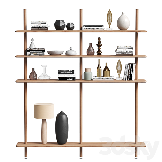 Bookcase 2 by SIORI 3DS Max Model - thumbnail 2