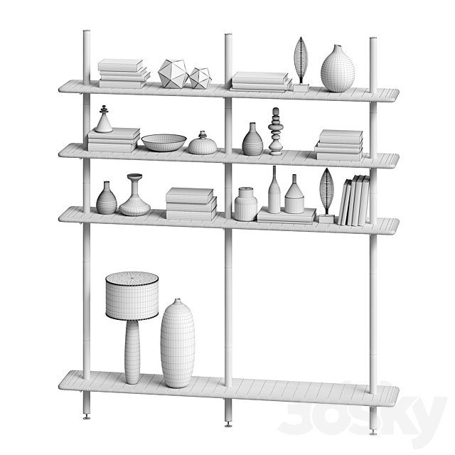 Bookcase 2 by SIORI 3DS Max Model - thumbnail 6