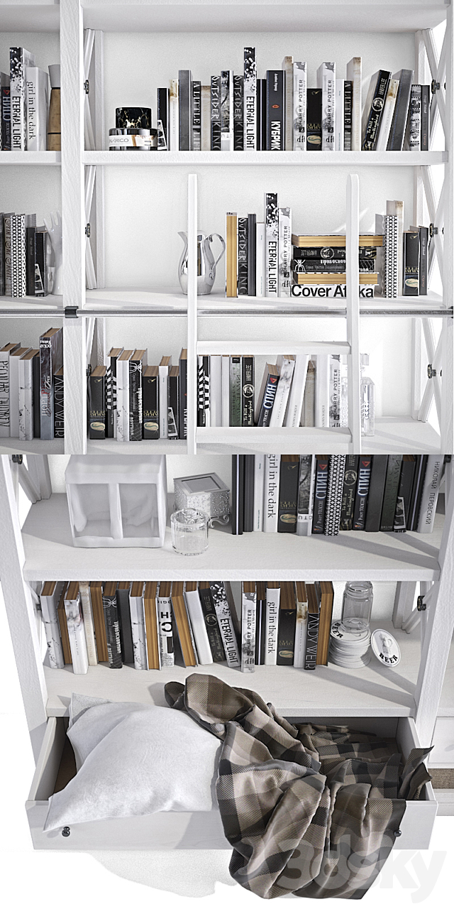 Bookcase 3DS Max Model - thumbnail 2